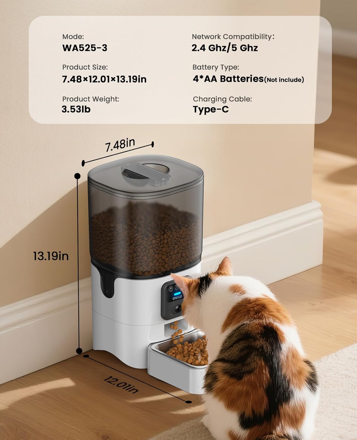 Buy oneisall - Automatic 5G WiFi Smart Pet Feeder at Pet Servo