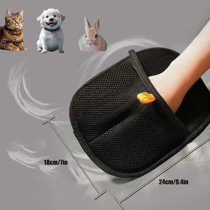 Black slippers with a yellow sole on a gray background, featuring insets of a cat, dog, and rabbit at Pet Servo