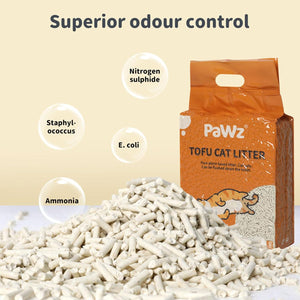 PaWz - Natural Original Tofu Cat Litter Clumping, Flushable, Ultra Absorbent and Fast Drying at Pet Servo