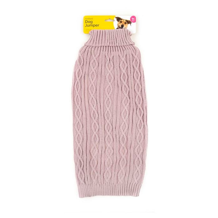 Dats - Cable Knit Dog Jumper 45cm Large Pink