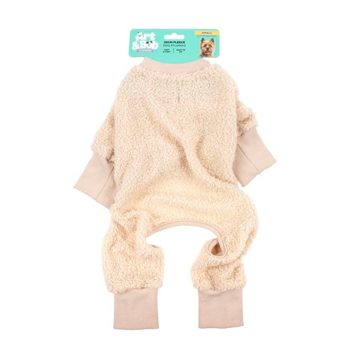 Art & Bob - Fleece Dog Pyjamas 30cm Beige Small