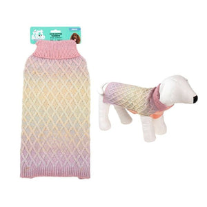 Dog sweater with gradient pattern on a white background