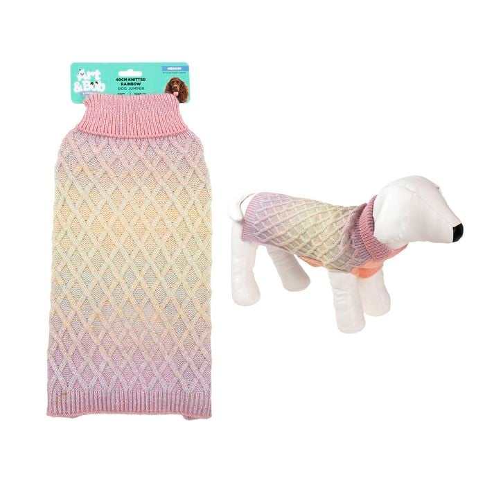 Dog sweater with gradient pattern on a white background
