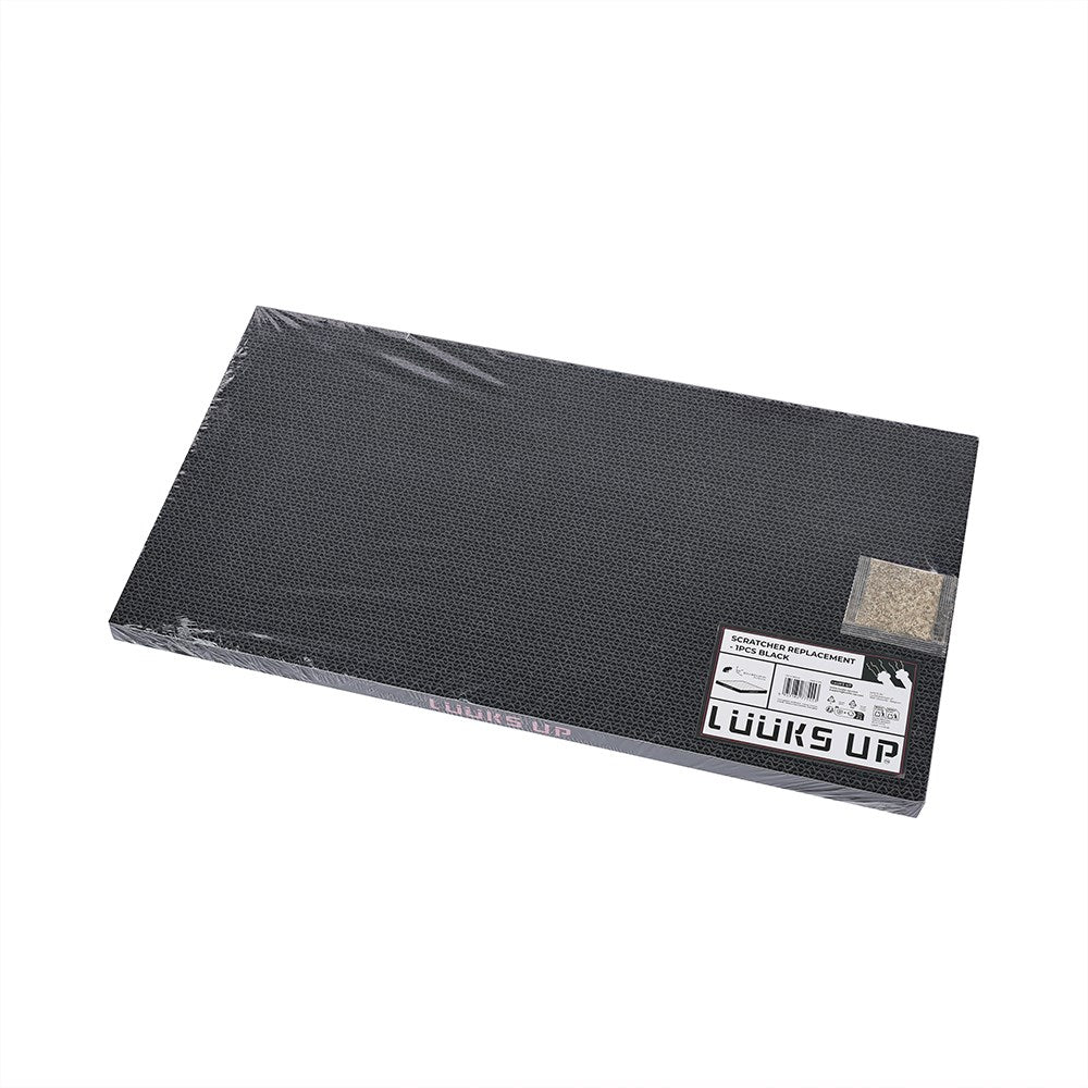 A black textured rectangular mat or pad wrapped in clear plastic, with a white 'LOOK UP' label on the lower right, shown on a plain white background at Pet Servo