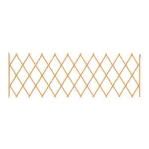 Expandable wooden fence on a white background