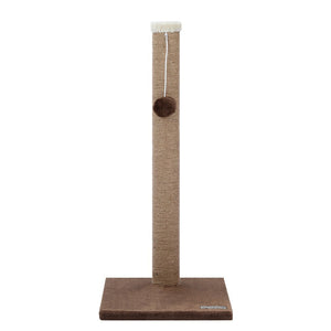 Cat scratching post with a brown base and sisal rope on a white background at Pet Servo