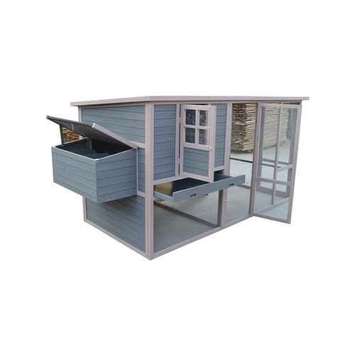 YES4PETS 290cm XXL Grey Chicken Coop Rabbit Hutch Feret House PetServo