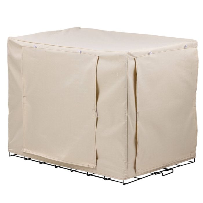 Beige outdoor furniture cover on a white background