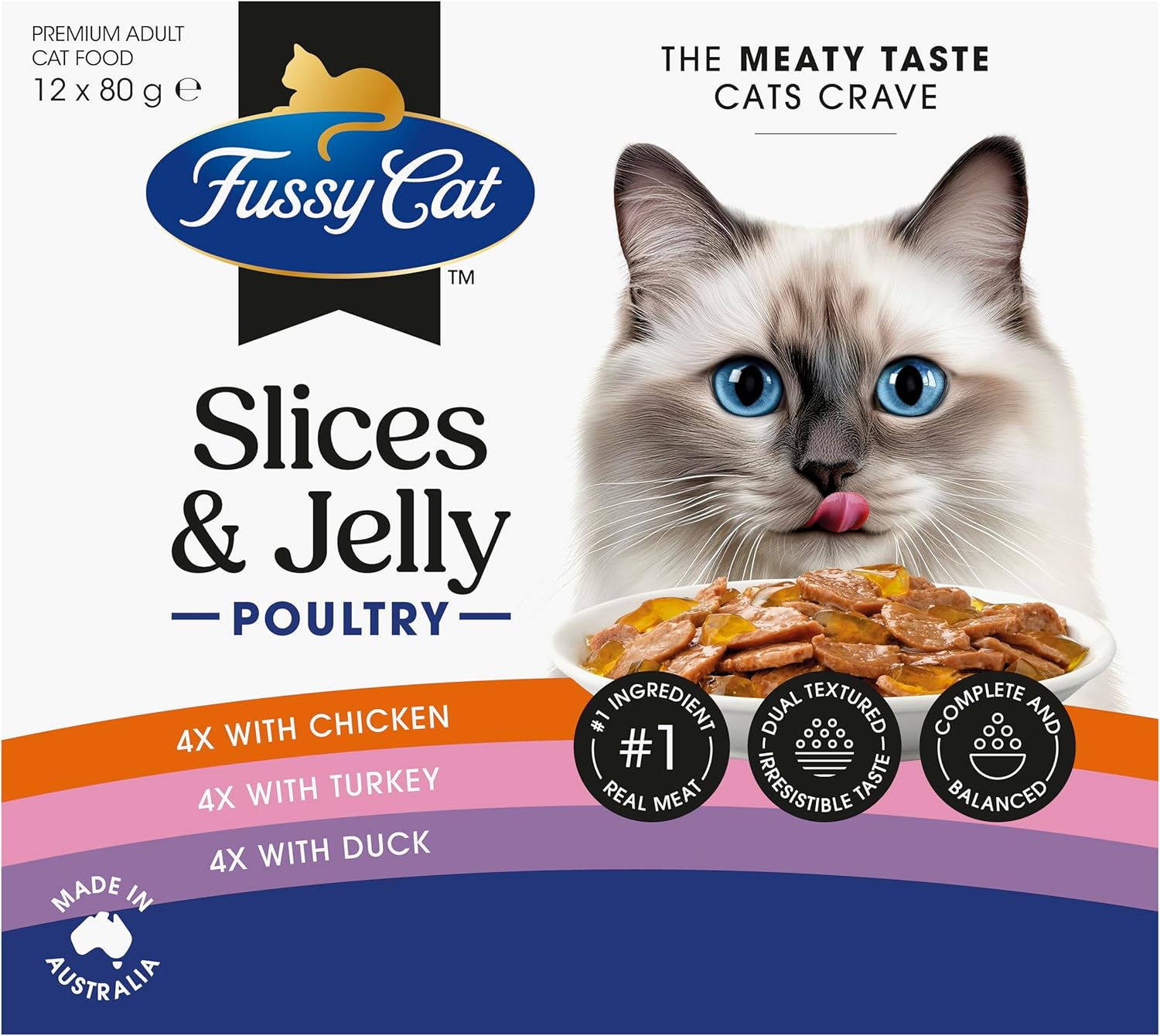 Fussy Cat - Grain Free Adult Twice as Tasty Wet Cat Food, Slices & Jelly Poultry
