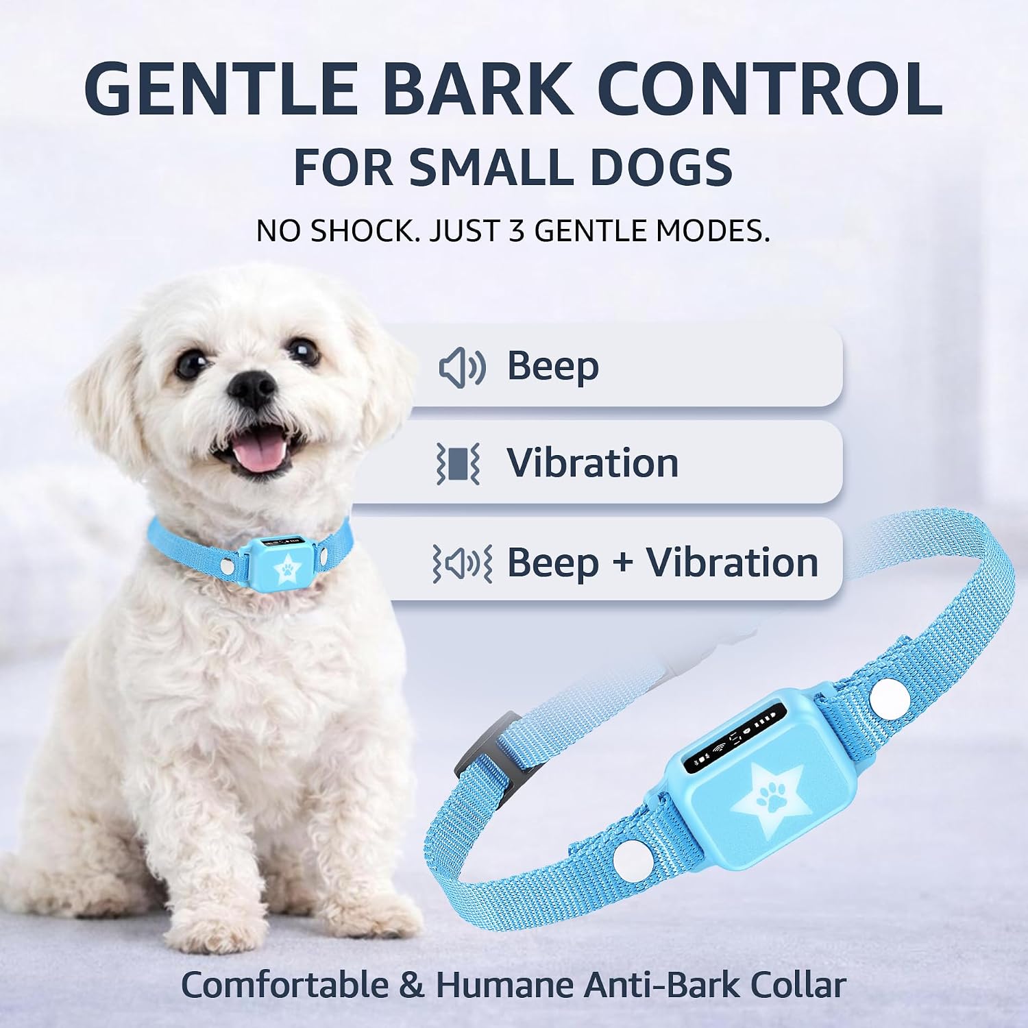 ELECANE - Bark Collar for Small Dogs 5-15 lbs with Magnetic Charging
