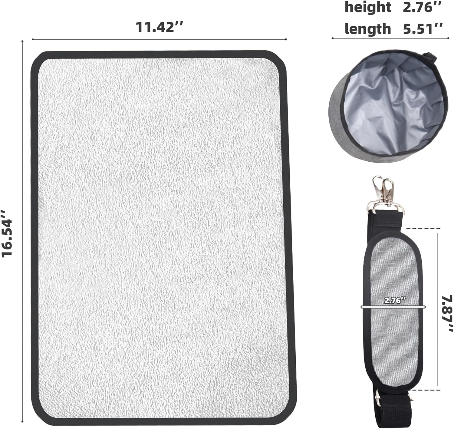 Measurement chart of a reflective panel with dimensions and additional details at Pet Servo