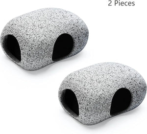 Two gray pet houses with black interiors on a white background at Pet Servo