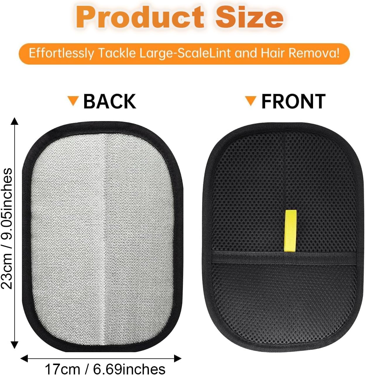 Product size comparison of a filter and housing with dimensions labeled at Pet Servo