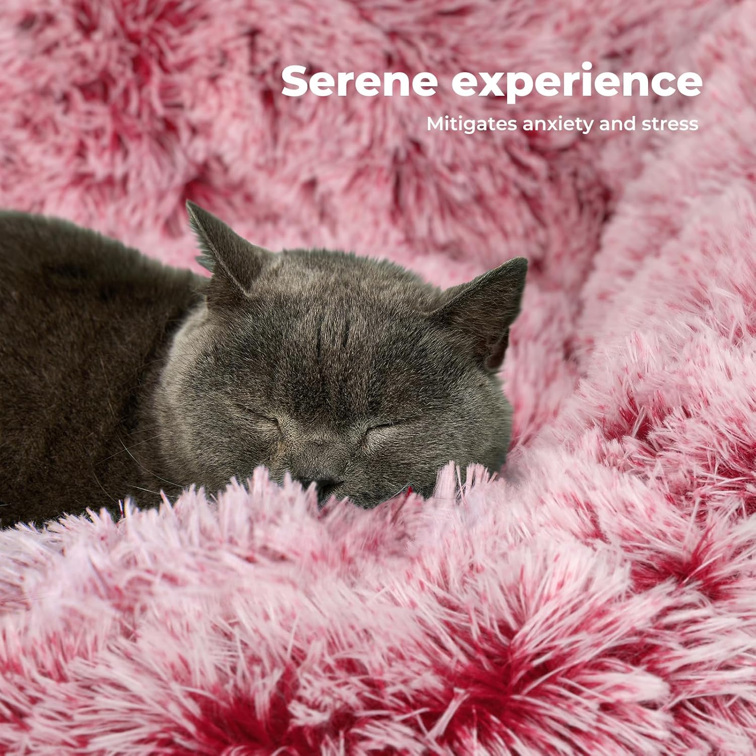 PaWz - Dog Cat Soft Warm Washable Kennel Round Calming Donut Bed (Pink) at Pet Servo