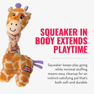 Giraffe-shaped toy with a KONG logo on a white background at Pet Servo