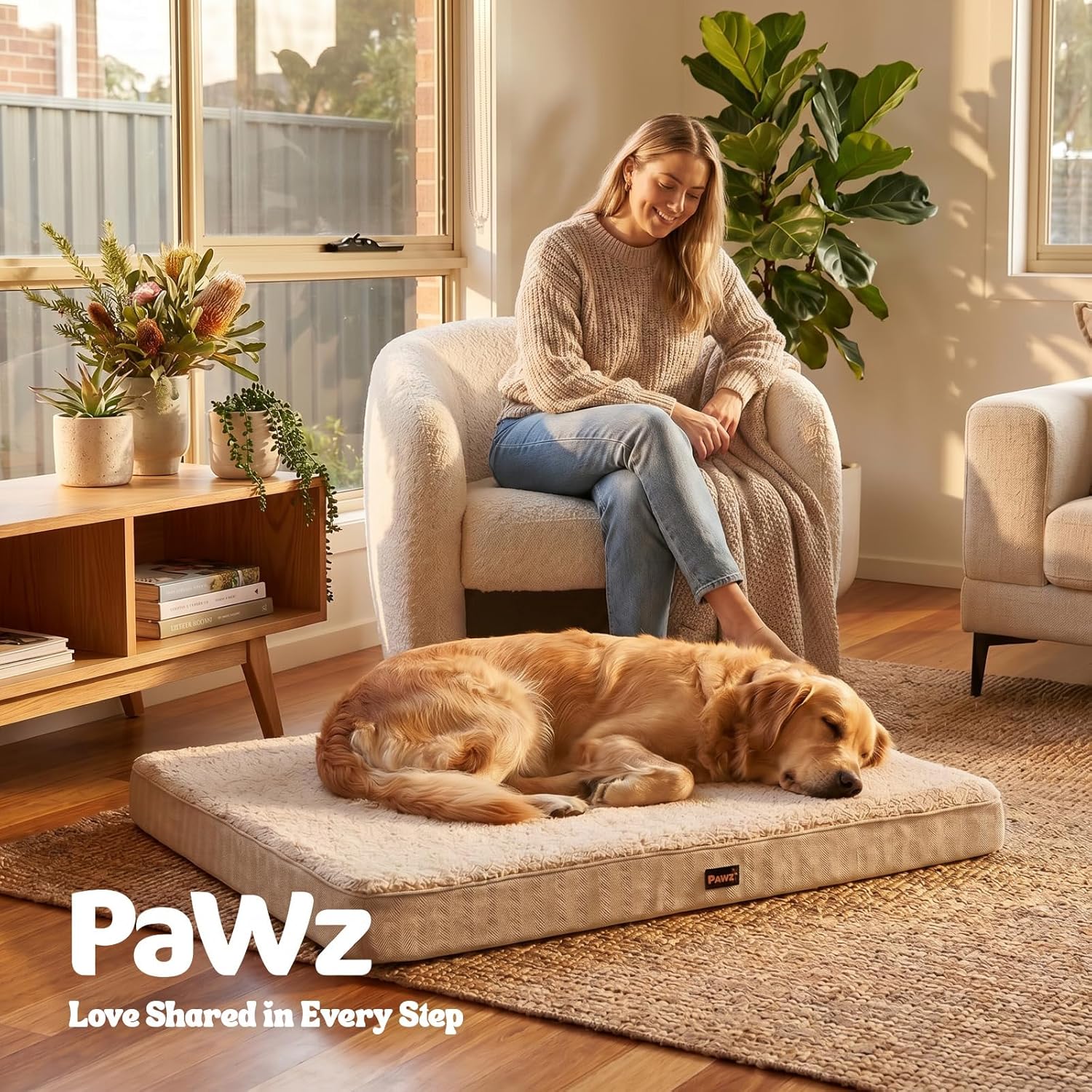 PaWz - Soft Dog Bed Mattress for Crate with Removable Cover, Waterproof Liner at Pet Servo