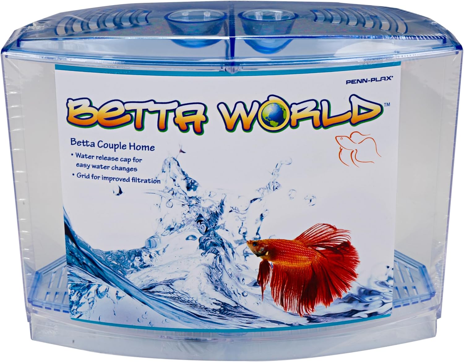 Betta World fish tank product packaging with a red betta fish on the label at Pet Servo