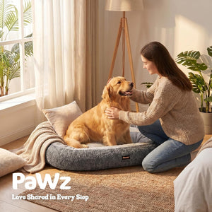 PaWz Orthopedic Dual-Layer Foam Dog Bed with Plush Cushion Top with Machine Washable Cover at Pet Servo
