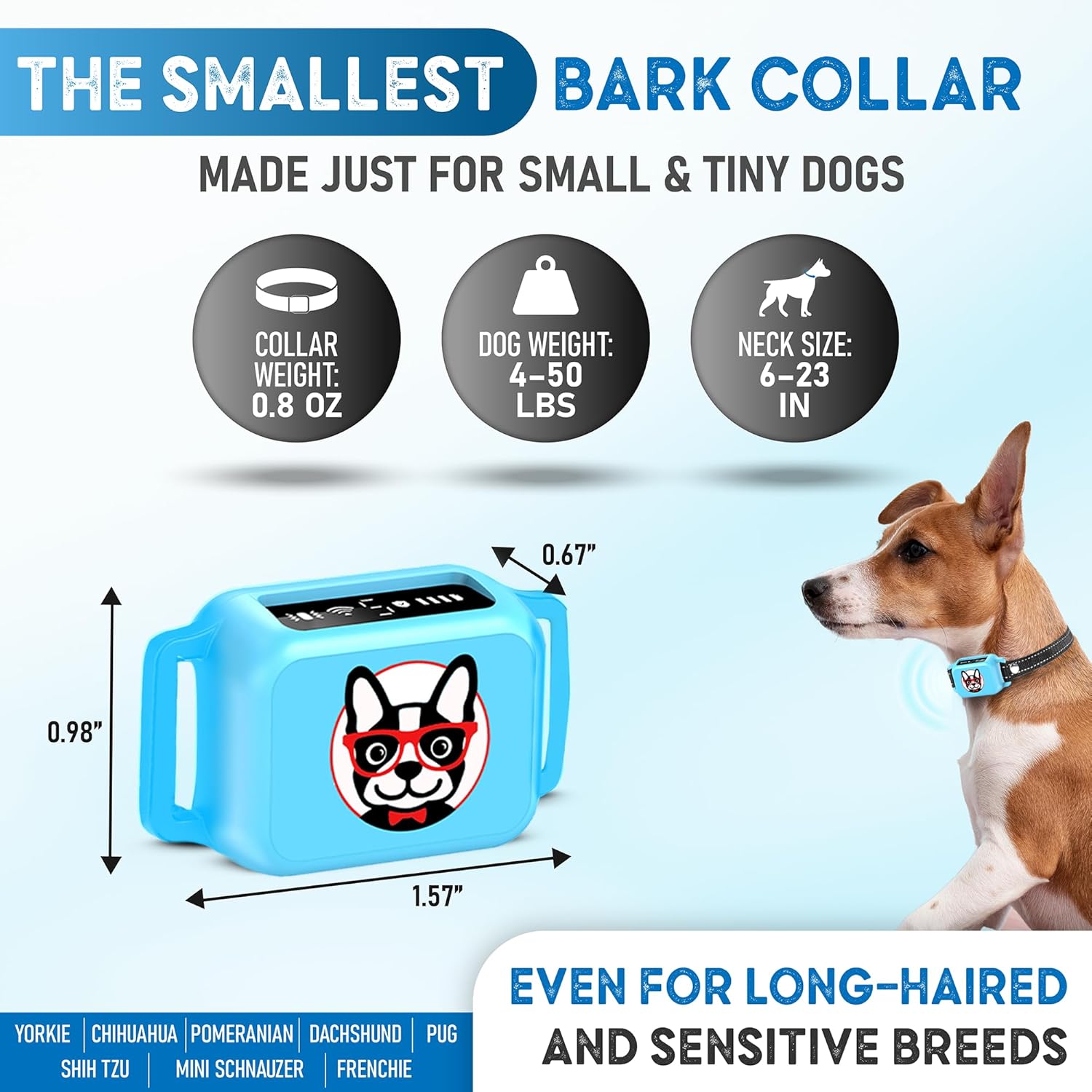 ELECANE - Bark Collar for Small Dogs 5-15 lbs with Magnetic Charging
