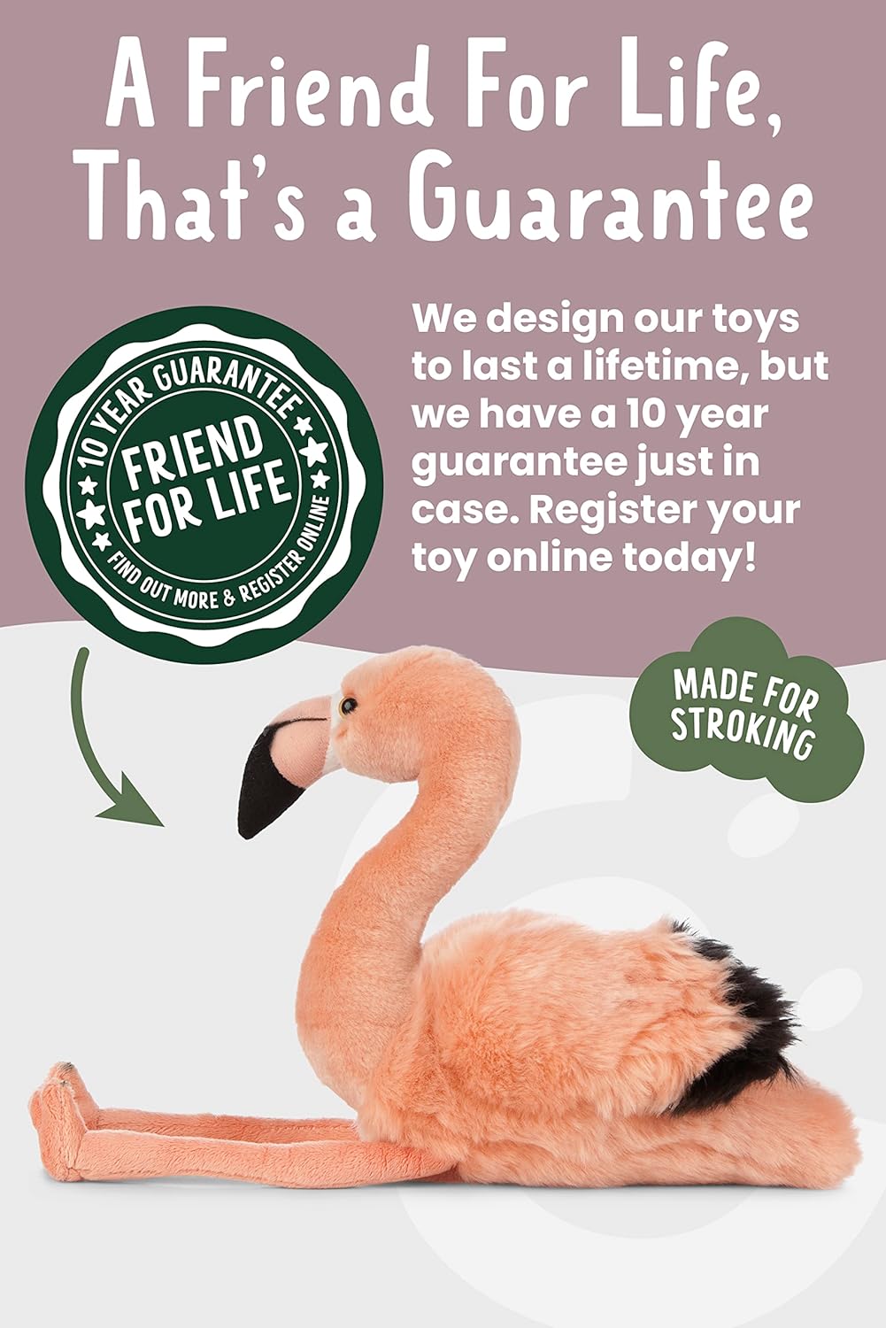 Living Nature - Flamingo Plush Soft Toy - Petservo