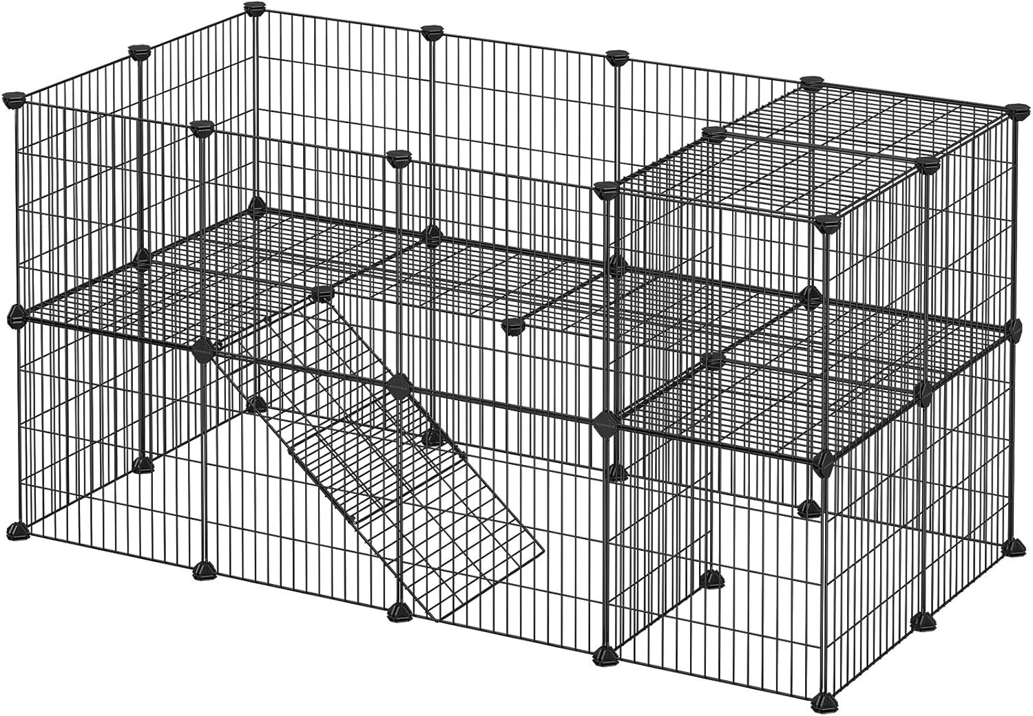 Pet playpen with multiple levels and a ramp on a white background at Pet Servo