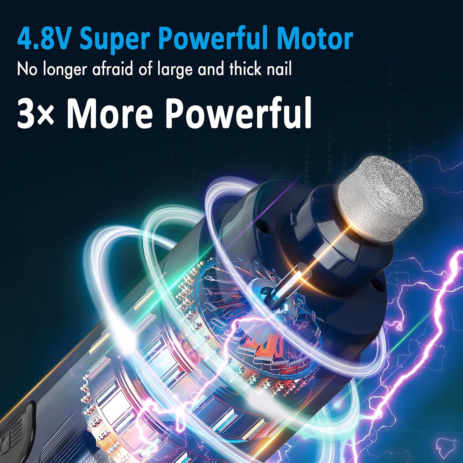 Super powerful motor with text highlighting its strength and features on a dark background at Pet Servo