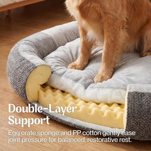 PaWz Orthopedic Dual-Layer Foam Dog Bed with Plush Cushion Top with Machine Washable Cover at Pet Servo