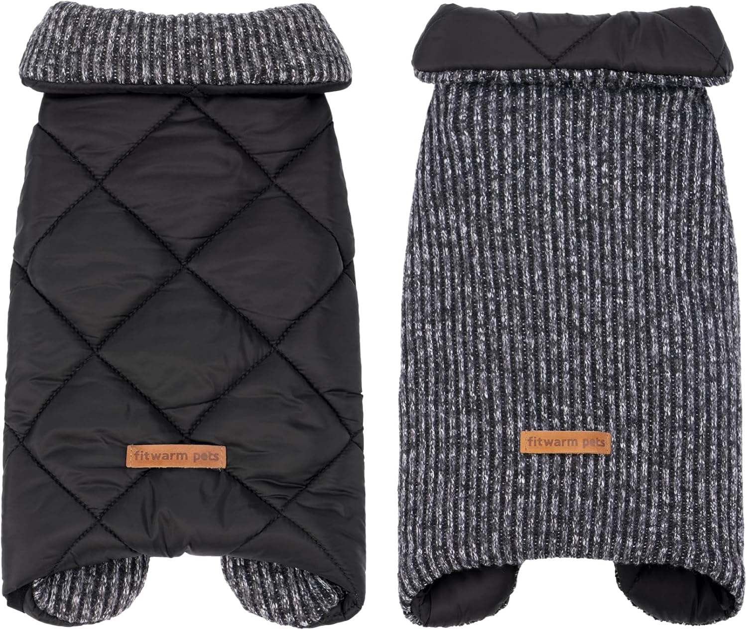 Fitwarm - Winter Clothes for Small Dogs in Black & Grey - Pet Servo