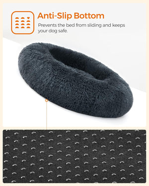 Dog bed with anti-slip bottom feature on a white background at Pet Servo