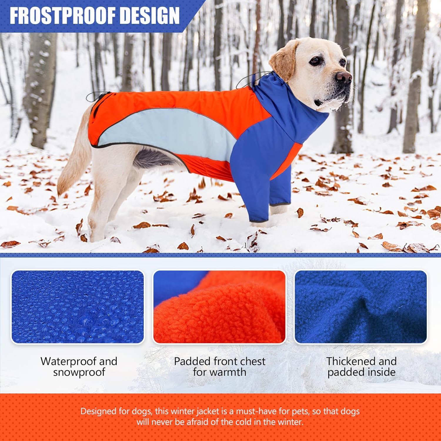 ODSSDAPU - Red + Blue Waterproof Dog Jacket - Petservo