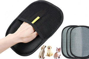 Black massage slide with a hand inside, showing its use on a white background at Pet Servo