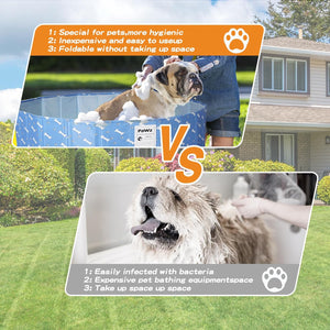 Comparison of a portable pet bath system with a traditional pet bathing area outdoors at Pet Servo