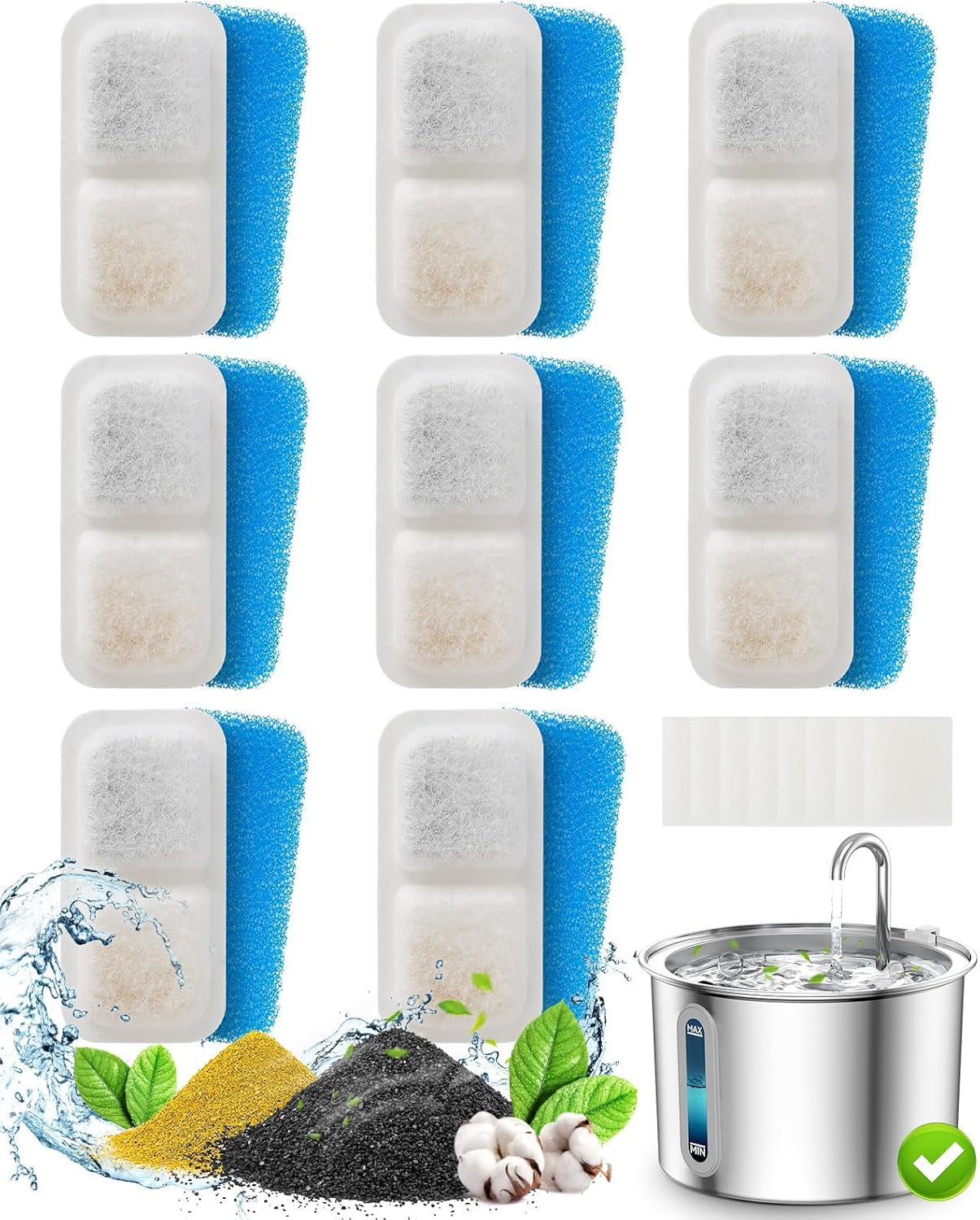 Buy oneisall - 8-Pack Filters for 2L Pet Fountain at Pet Servo