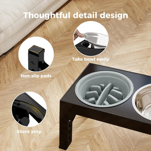 Pawz 2-in-1 Stainless Steel Foldable 4 Height Raised Bowl Stand for Small to Large Dogs at Pet Servo