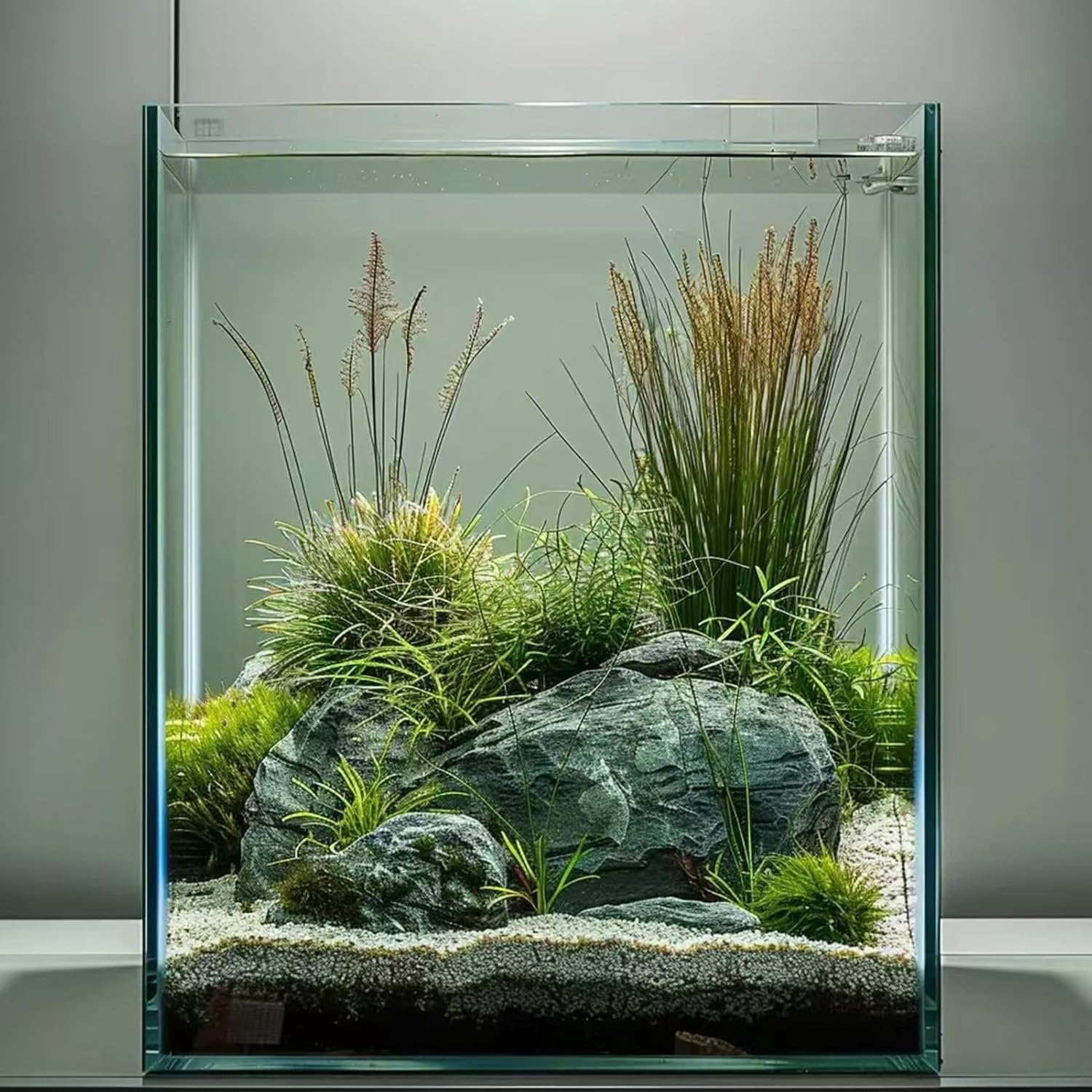 Vimvins - Glass Fish Tank, Easy to Maintain Small Aquarium for Betta/Snails/Shrimp and Aquatic Planting