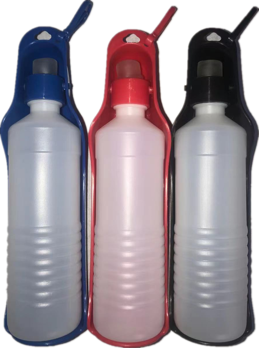 Three plastic bottles with colorful caps on a white background at Pet Servo