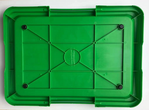 Green plastic tray with a grid pattern on a white background at Pet Servo