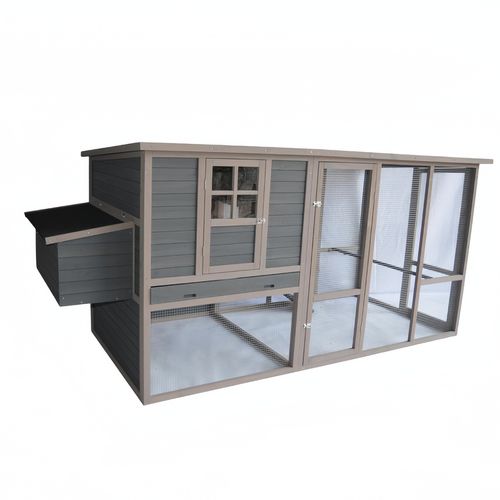 YES4PETS 290cm XXL Grey Chicken Coop Rabbit Hutch Feret House PetServo