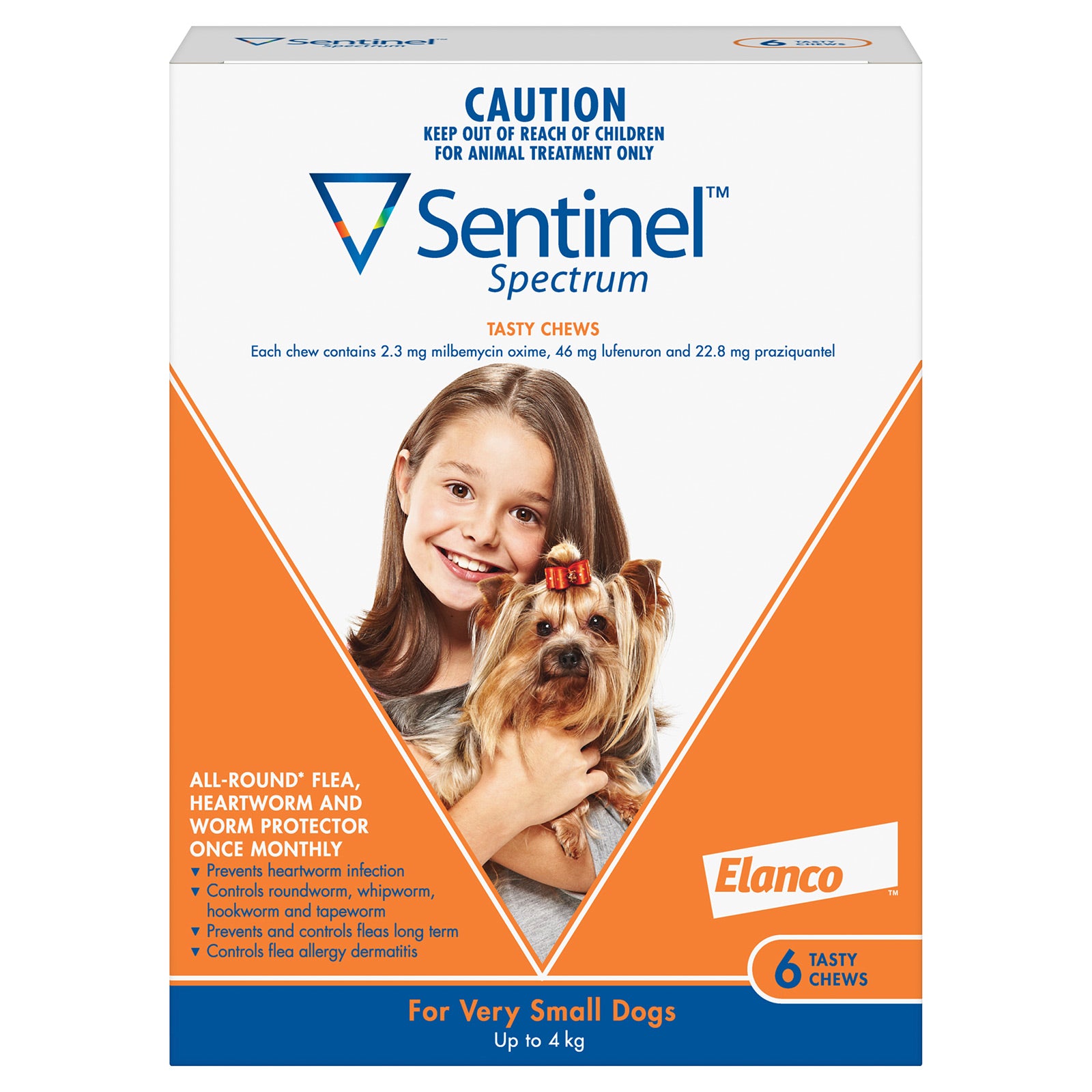 Sentinel Spectrum - Tasty Chews For Very Small Dogs Up To 4Kg (Orange)