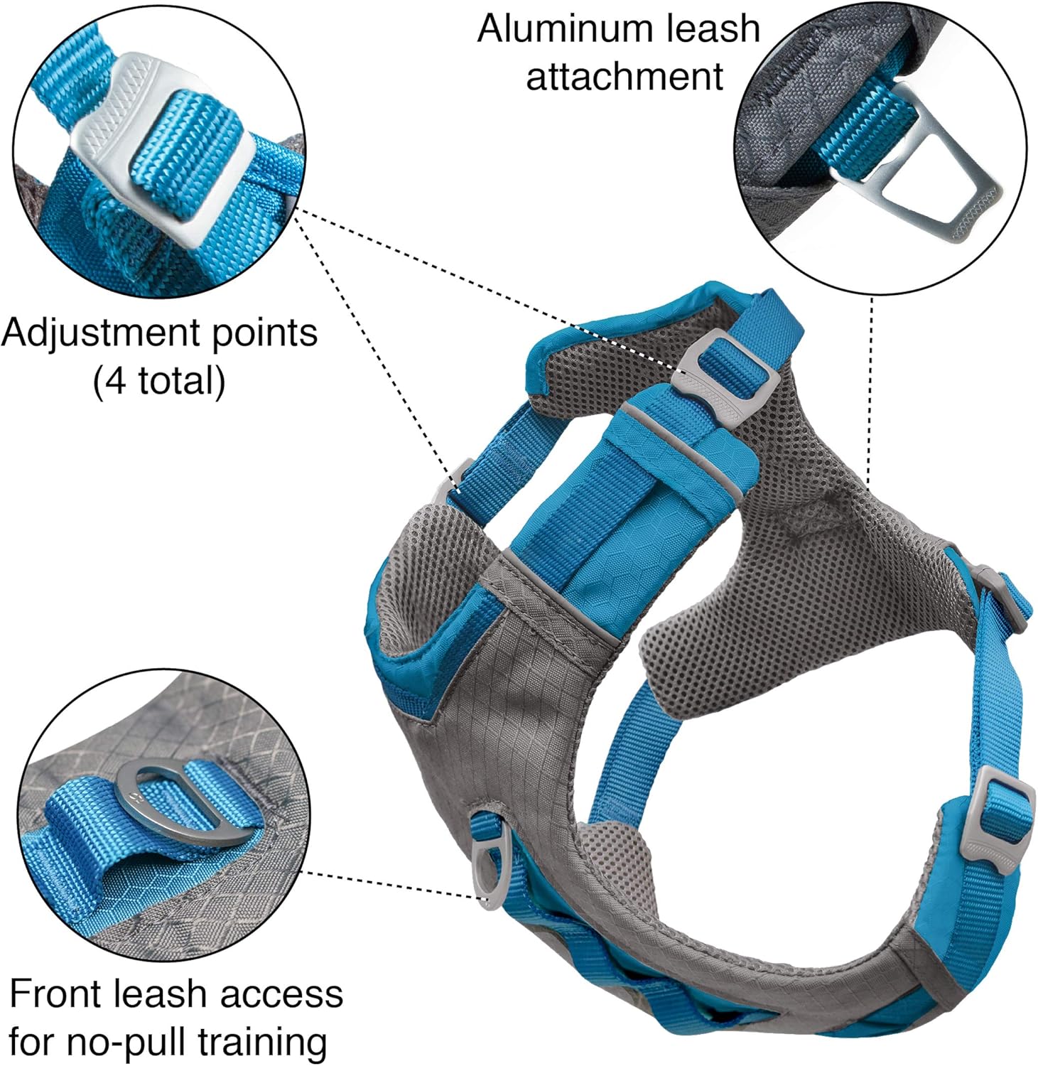Kurgo - Journey Air Dog Harness, (Black/Grey) at Pet Servo