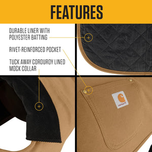 CARHARTT - Brown Insulated Dog Coat for Cold Weather - Petservo