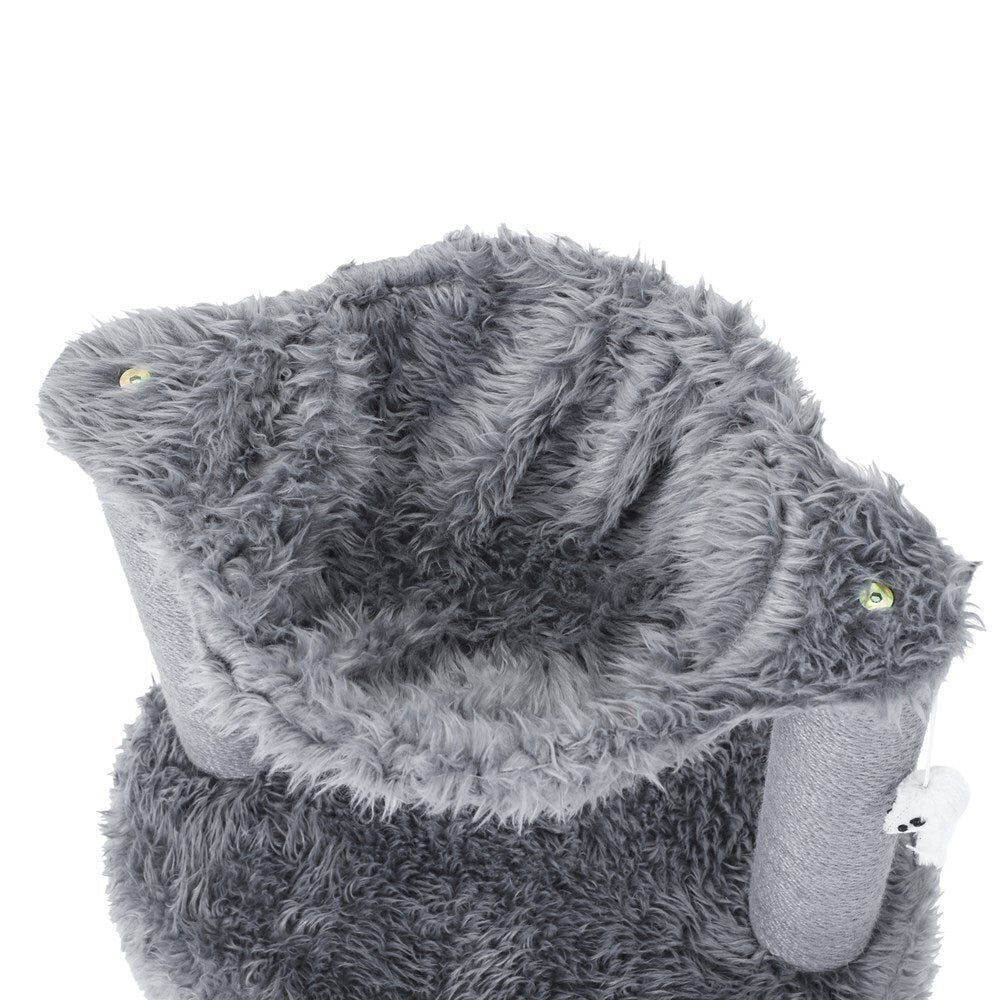 Gray plush toy with a hood on a white background at Pet Servo