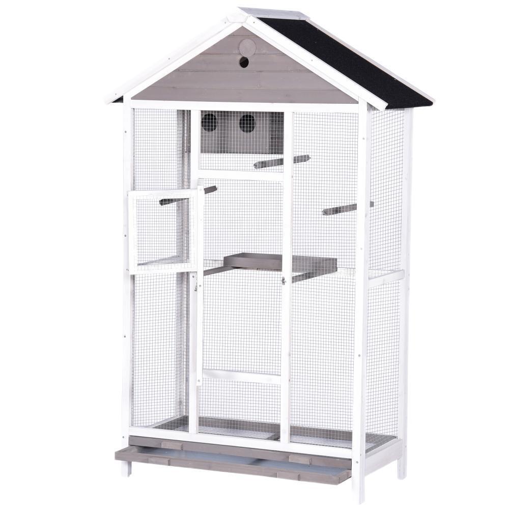 YES4PETS - XXL Wooden Bird Cage for Parrots & Canaries - Pet Servo