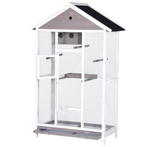 YES4PETS - XXL Wooden Bird Cage for Parrots & Canaries - Pet Servo