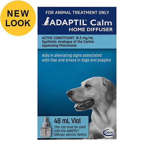 Adaptil Calm Home Diffuser packaging for animal treatment on a white background at Pet Servo