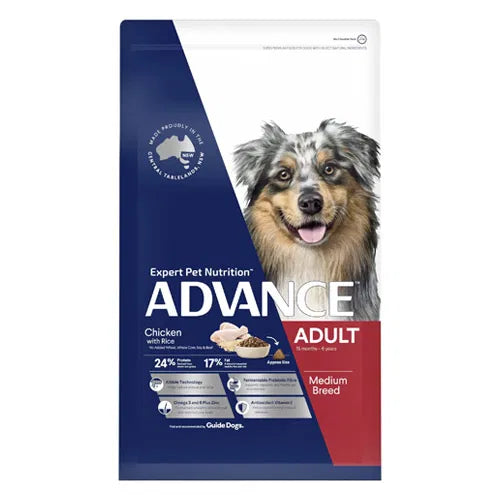 Advance dog food package with a dog on the label against a white background at Pet Servo