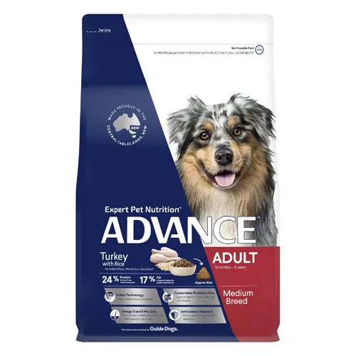 Advance dog food package with a dog on the label on a white background at Pet Servo