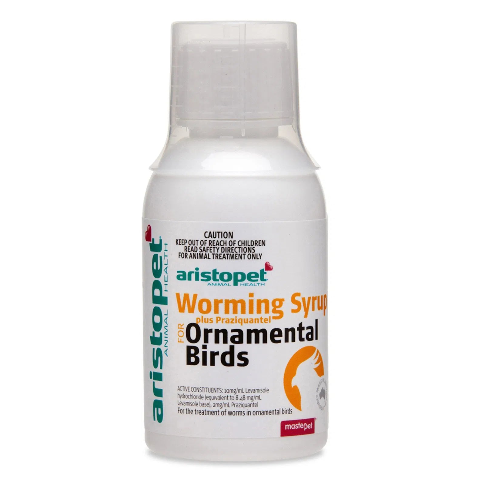 Aristopet Worming Syrup for Ornamental Birds on a white background at Petservo