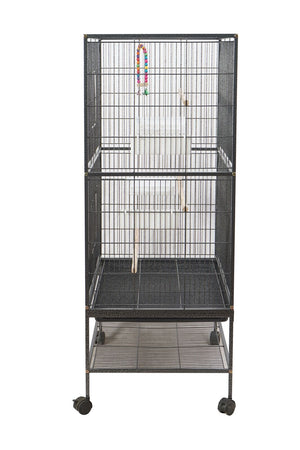 Bird cage with perches on a white background at Pet Servo