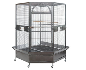 Large bird cage with a round top on a white background at Pet Servo